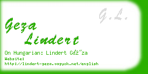 geza lindert business card